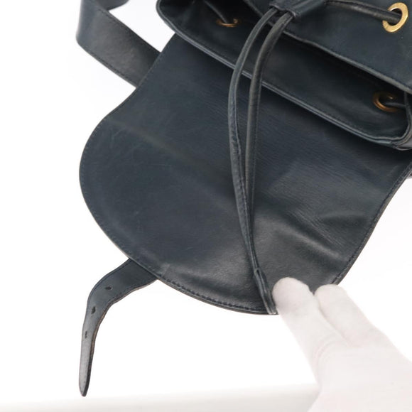 GUCCI Bamboo Backpack Leather Black Gold 003 58 0016 Auth 153971