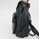 GUCCI Bamboo Backpack Leather Black Gold 003 58 0016 Auth 153971-3