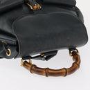 GUCCI Bamboo Backpack Leather Black Gold 003 58 0016 Auth 153971-7
