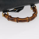 GUCCI Bamboo Backpack Leather Black Gold 003 58 0016 Auth 153971-8