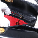 GUCCI Bamboo Hand Bag Leather 2way Black Gold Auth 153972-22