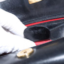 GUCCI Bamboo Hand Bag Leather 2way Black Gold Auth 153972-12