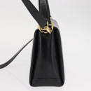GUCCI Bamboo Hand Bag Leather 2way Black Gold Auth 153972-3
