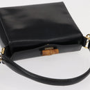 GUCCI Bamboo Hand Bag Leather 2way Black Gold Auth 153972-6