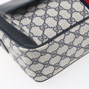 GUCCI GG Supreme Sherry Line Shoulder Bag PVC Navy Gold 904 02 063 Auth 153974-11