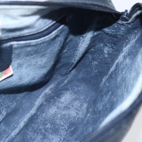 GUCCI GG Supreme Sherry Line Shoulder Bag PVC Navy Gold 904 02 063 Auth 153974