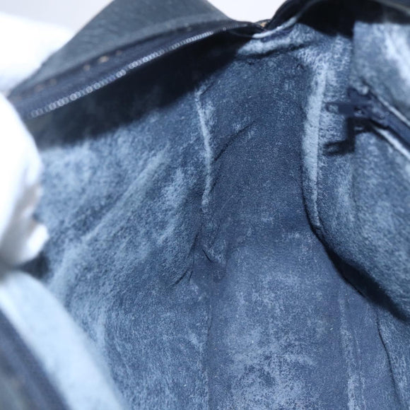 GUCCI GG Supreme Sherry Line Shoulder Bag PVC Navy Gold 904 02 063 Auth 153974