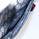 GUCCI GG Supreme Sherry Line Shoulder Bag PVC Navy Gold 904 02 063 Auth 153974-22