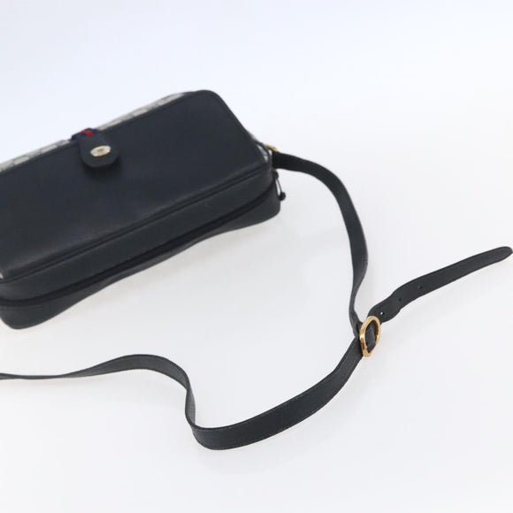 GUCCI GG Supreme Sherry Line Shoulder Bag PVC Navy Gold 904 02 063 Auth 153974