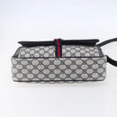 GUCCI GG Supreme Sherry Line Shoulder Bag PVC Navy Gold 904 02 063 Auth 153974-9