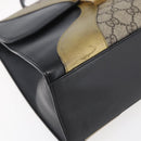 GUCCI GG Supreme Cat Head Hand Bag PVC 2way Beige Gold 476435 Auth 153975-16