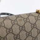 GUCCI GG Supreme Cat Head Hand Bag PVC 2way Beige Gold 476435 Auth 153975-10