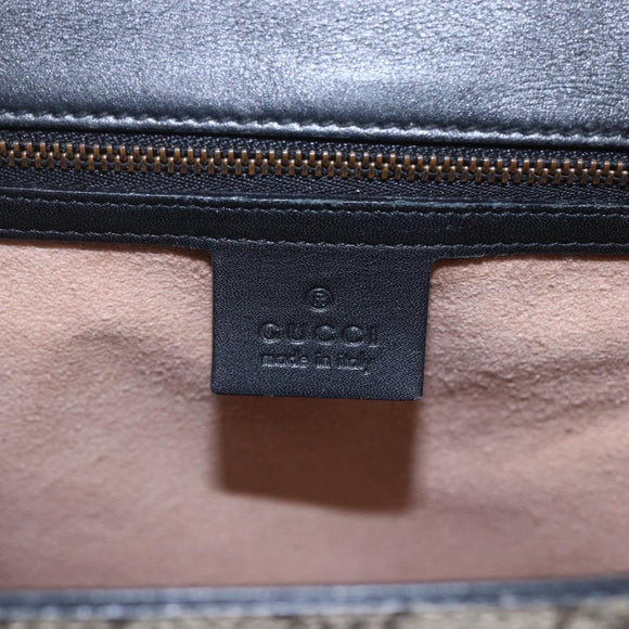 GUCCI GG Supreme Cat Head Hand Bag PVC 2way Beige Gold 476435 Auth 153975