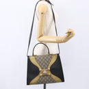 GUCCI GG Supreme Cat Head Hand Bag PVC 2way Beige Gold 476435 Auth 153975-25
