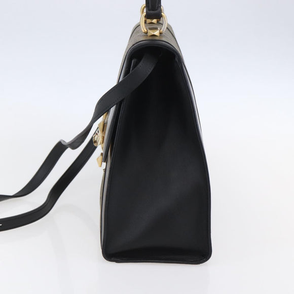 GUCCI GG Supreme Cat Head Hand Bag PVC 2way Beige Gold 476435 Auth 153975