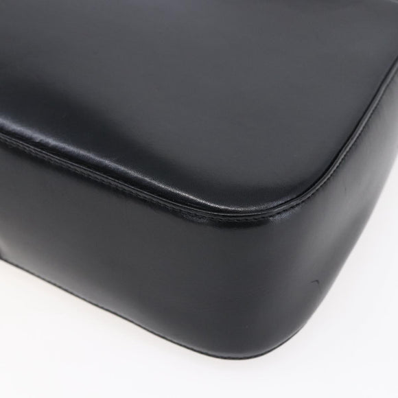 Salvatore Ferragamo Gancini Shoulder Bag Leather Black Gold Auth 153976