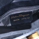 Salvatore Ferragamo Gancini Shoulder Bag Leather Black Gold Auth 153976-15
