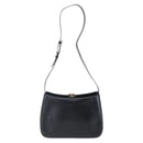Salvatore Ferragamo Gancini Shoulder Bag Leather Black Gold Auth 153976-2
