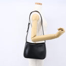 Salvatore Ferragamo Gancini Shoulder Bag Leather Black Gold Auth 153976-21