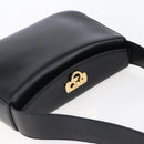 Salvatore Ferragamo Gancini Shoulder Bag Leather Black Gold Auth 153976-6