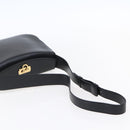 Salvatore Ferragamo Gancini Shoulder Bag Leather Black Gold Auth 153976-7