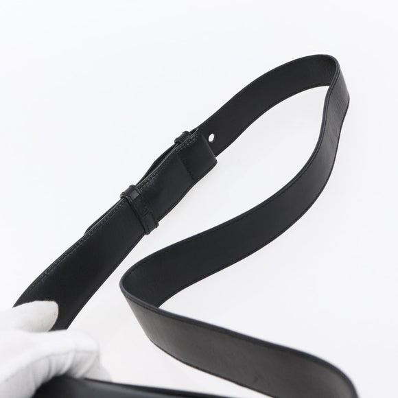 Salvatore Ferragamo Gancini Shoulder Bag Leather Black Gold Auth 153976