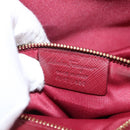 Salvatore Ferragamo Vala Chain Shoulder Bag Leather Bordeaux Gold Auth 153977-12