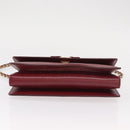 Salvatore Ferragamo Vala Chain Shoulder Bag Leather Bordeaux Gold Auth 153977-5