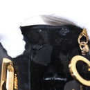 Salvatore Ferragamo Chain Gancini Shoulder Bag Suede Black Gold Auth 153978-19