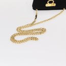 Salvatore Ferragamo Chain Gancini Shoulder Bag Suede Black Gold Auth 153978-7