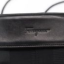 Salvatore Ferragamo Shoulder Bag Nylon Black Gold Auth 153979-14