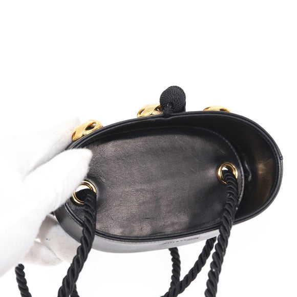 Salvatore Ferragamo Shoulder Bag Nylon Black Gold Auth 153979