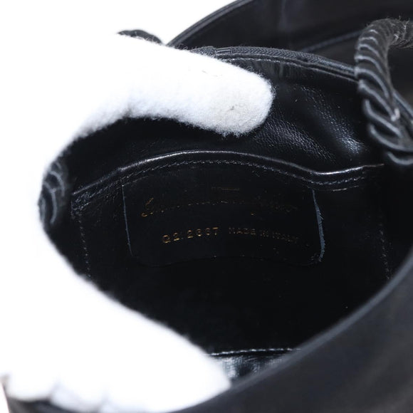 Salvatore Ferragamo Shoulder Bag Nylon Black Gold Auth 153979