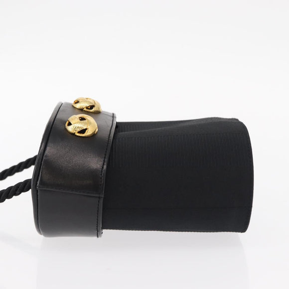 Salvatore Ferragamo Shoulder Bag Nylon Black Gold Auth 153979