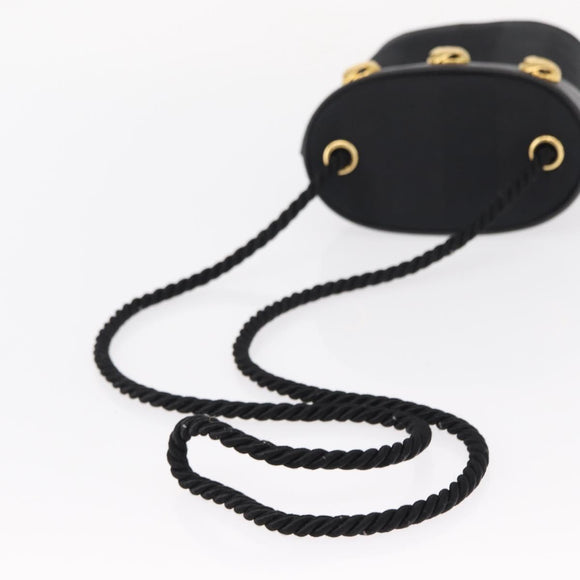 Salvatore Ferragamo Shoulder Bag Nylon Black Gold Auth 153979