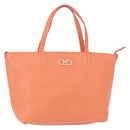 Salvatore Ferragamo Gancini Hand Bag Leather Pink Gold Auth 153980-1