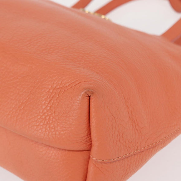 Salvatore Ferragamo Gancini Hand Bag Leather Pink Gold Auth 153980