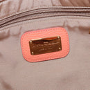 Salvatore Ferragamo Gancini Hand Bag Leather Pink Gold Auth 153980-18
