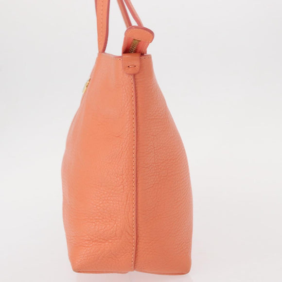 Salvatore Ferragamo Gancini Hand Bag Leather Pink Gold Auth 153980