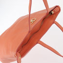 Salvatore Ferragamo Gancini Hand Bag Leather Pink Gold Auth 153980-6