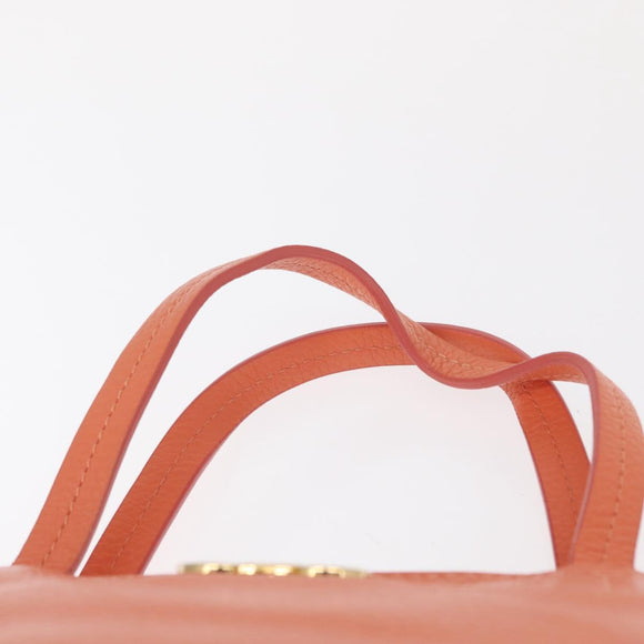 Salvatore Ferragamo Gancini Hand Bag Leather Pink Gold Auth 153980