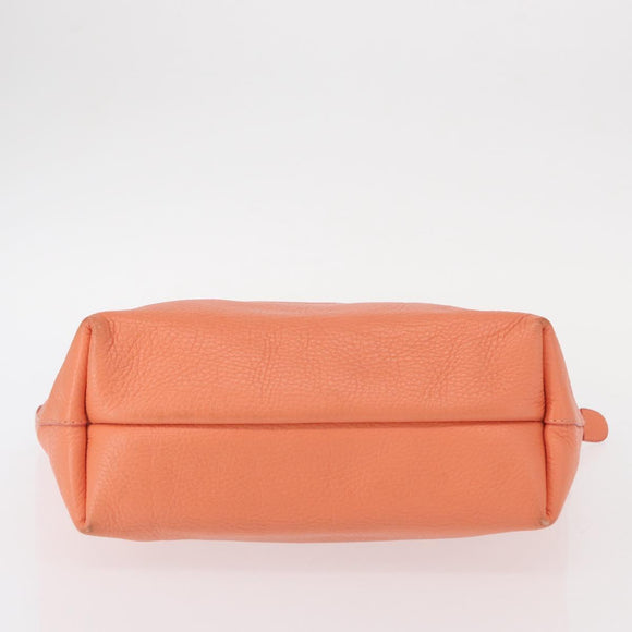 Salvatore Ferragamo Gancini Hand Bag Leather Pink Gold Auth 153980