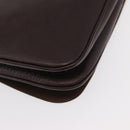 Salvatore Ferragamo Gancini Shoulder Bag Leather Dark Brown Silver Auth 153981-15