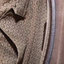 Salvatore Ferragamo Gancini Shoulder Bag Leather Dark Brown Silver Auth 153981-11