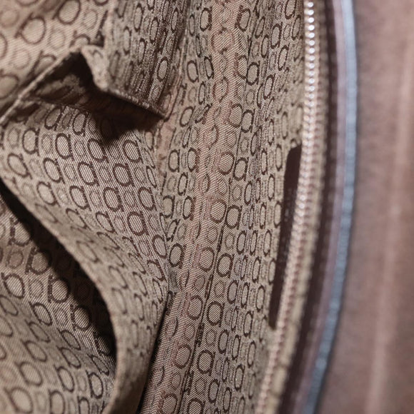 Salvatore Ferragamo Gancini Shoulder Bag Leather Dark Brown Silver Auth 153981