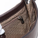 Salvatore Ferragamo Gancini Shoulder Bag Leather Dark Brown Silver Auth 153981-20