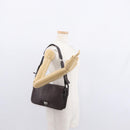 Salvatore Ferragamo Gancini Shoulder Bag Leather Dark Brown Silver Auth 153981-22