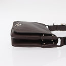 Salvatore Ferragamo Gancini Shoulder Bag Leather Dark Brown Silver Auth 153981-3