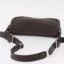 Salvatore Ferragamo Gancini Shoulder Bag Leather Dark Brown Silver Auth 153981-6