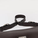Salvatore Ferragamo Gancini Shoulder Bag Leather Dark Brown Silver Auth 153981-8